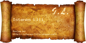 Istenes Lili névjegykártya